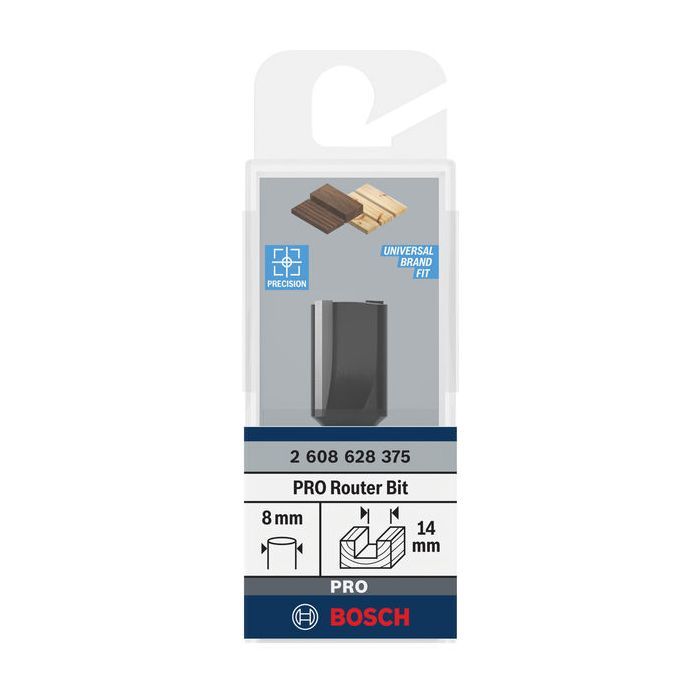 Фреза Bosch Professional пазова з двома лезами, Std, S8, D9, L20 (2.608.628.382) зображення 2