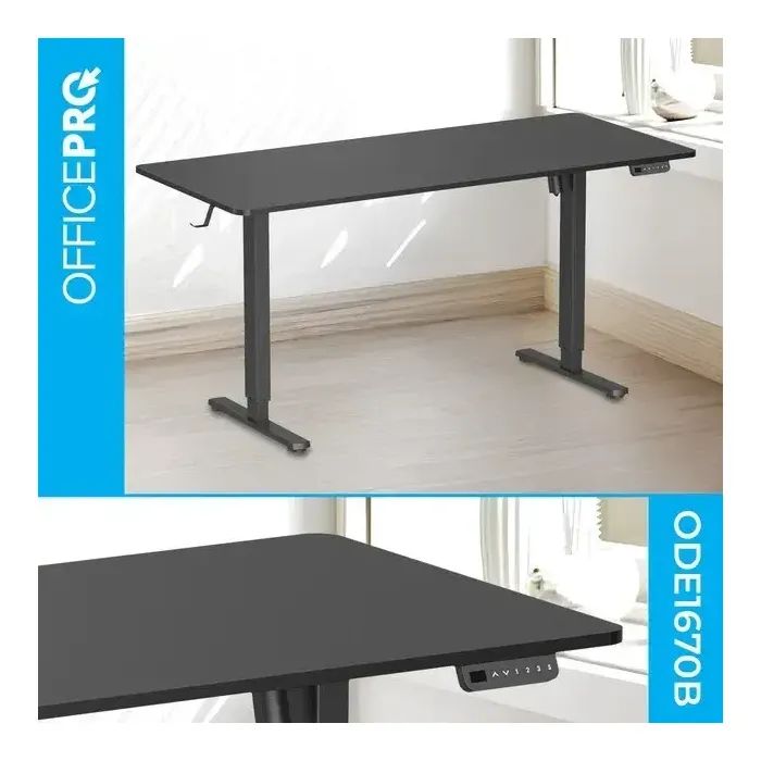 Компьютерный стол OfficePro ODE1670DW Dark Wood/Black (ODE1670DW) изображение 3