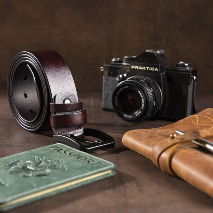 Ремень Vintage Мужской кожаный Коричневый (20221) изображение 7