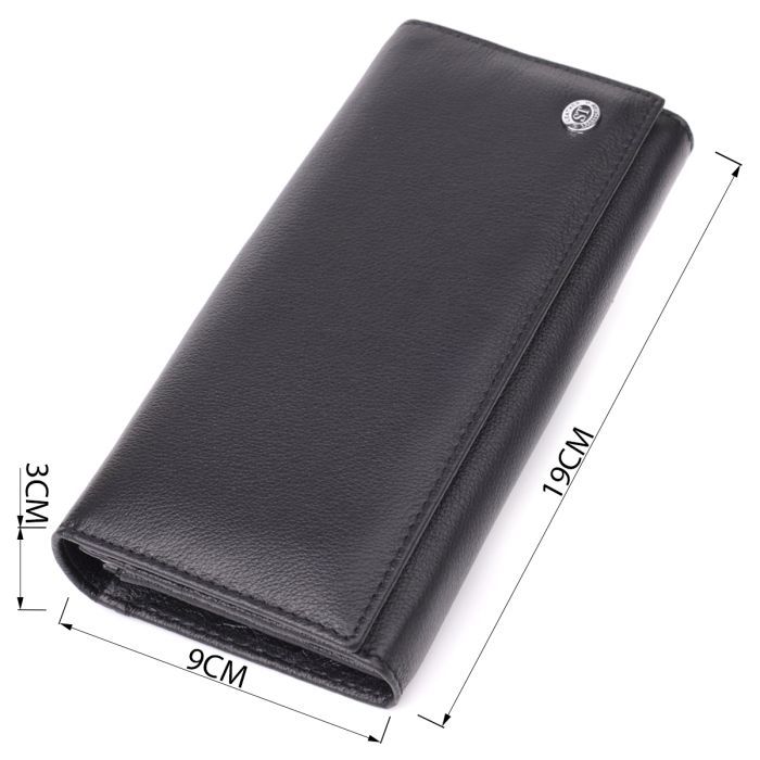 Гаманець ST Leather З натуральної шкіри Чорний (23088) зображення 3