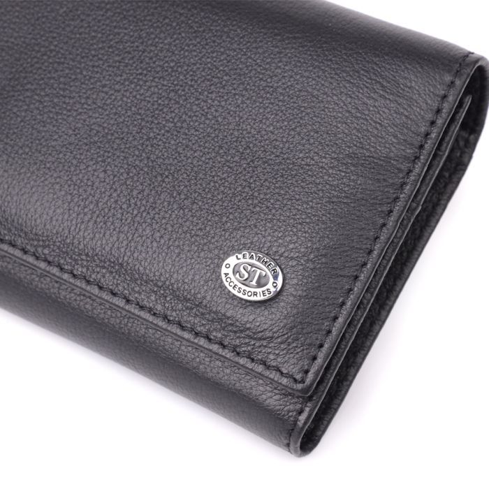 Гаманець ST Leather З натуральної шкіри Чорний (23088) зображення 5