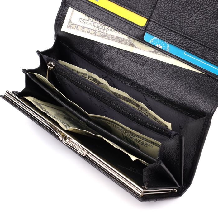 Гаманець ST Leather З натуральної шкіри Чорний (23088) зображення 8