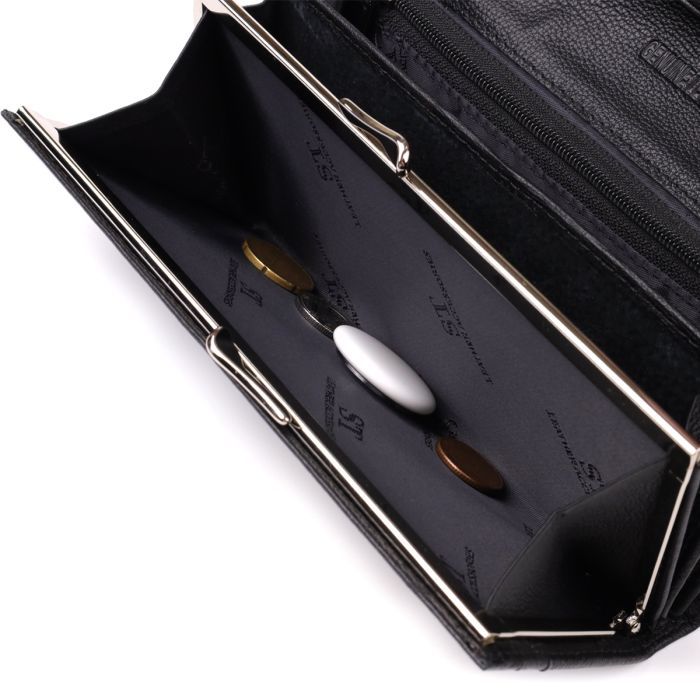 Гаманець ST Leather З натуральної шкіри Чорний (23088) зображення 9