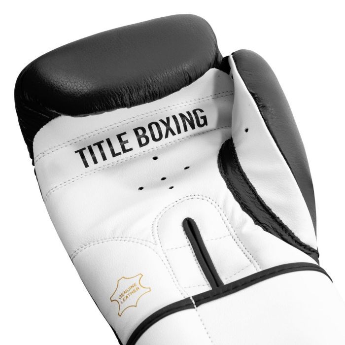 Боксерские перчатки Title Premier Leather Black/White L 14 oz (TSBG2 L BK/WH) изображение 8