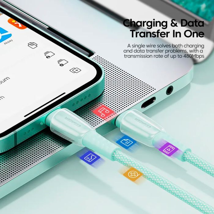 Дата кабель USB-C to Lightning 1.0m 3A purple Essager (EXCTL-CH05) изображение 3