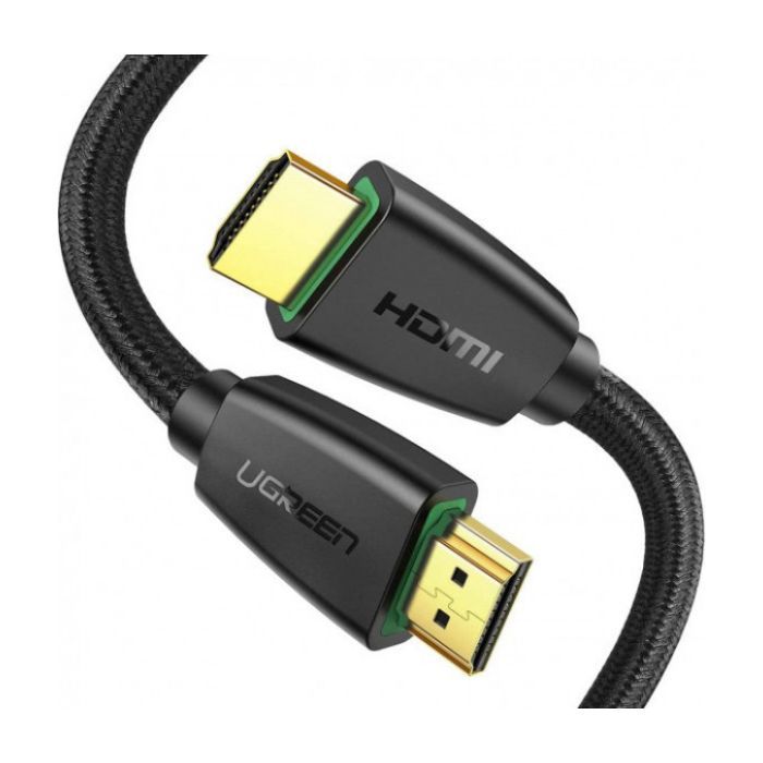 Кабель мультимедийный HDMI M to HDMI M 2.0m braided HD118 black UGREEN (40410)