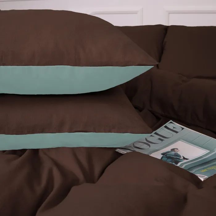 Постельное белье MirSon 006-003 Menthol/Brown Фланель 2x143x210 Семейный (2200009661396) изображение 6