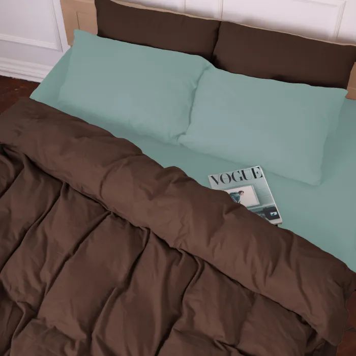 Постельное белье MirSon 006-003 Menthol/Brown Фланель 2x143x210 Семейный (2200009661396) изображение 7