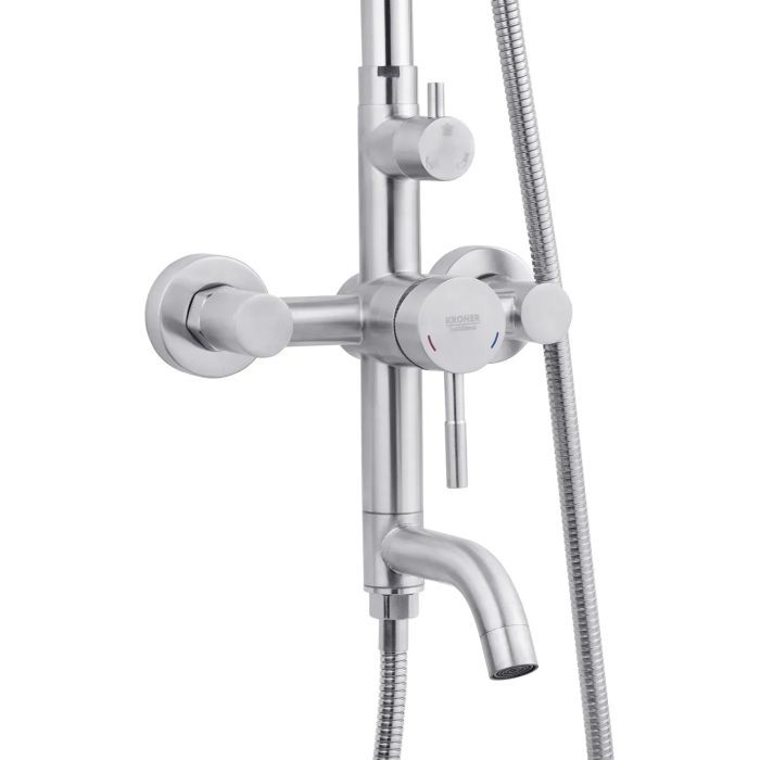 Душовий гарнітур Kroner Edelstahl Klassisch-ESG063 + змішувач Edelstahl Klassisch-ESG010 + змішувач Edelstahl Klassisch (CVS30192) зображення 5