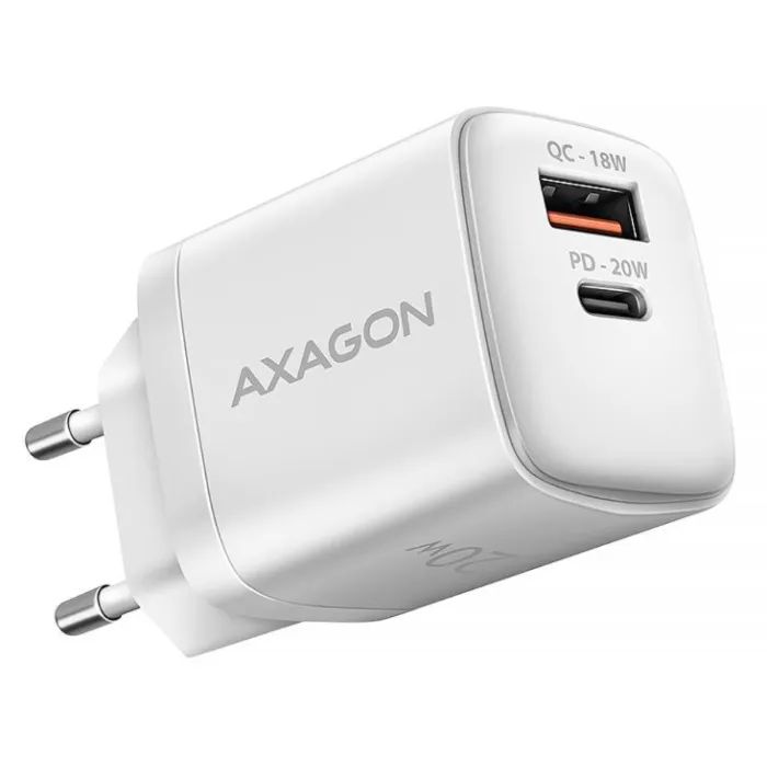 Зарядний пристрій AXAGON 1xUSB QC3.0 + 1xUSB-C PD20W black (ACU-PQ20)