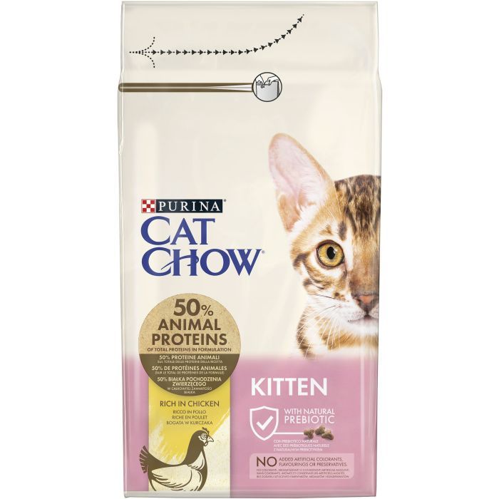 Сухой корм для кошек Purina Cat Chow Kitten с курицей 1.5 кг (5997204513984) изображение 2