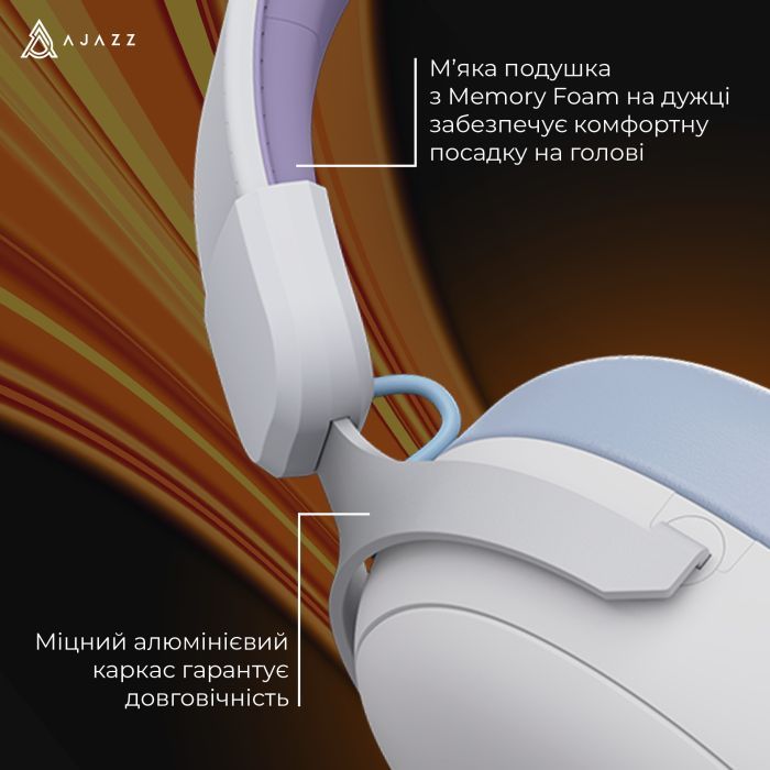 Наушники Ajazz AHM08 MAX 3-Mode White/Purple (AHM08-MAX-PWB) изображение 15