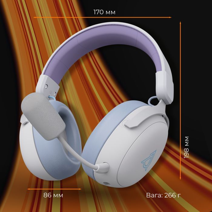Наушники Ajazz AHM08 MAX 3-Mode White/Purple (AHM08-MAX-PWB) изображение 18