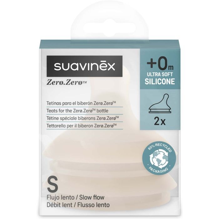 Соска Suavinex ZERO.ZERO антиколікова, повільний потік, бежева, +0 мі (308449) изображение 2