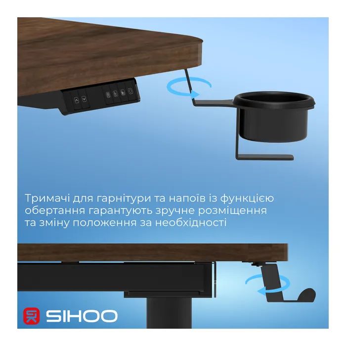 Компьютерный стол Sihoo D05 Walnut/Black (D05-104/D05-107) изображение 10