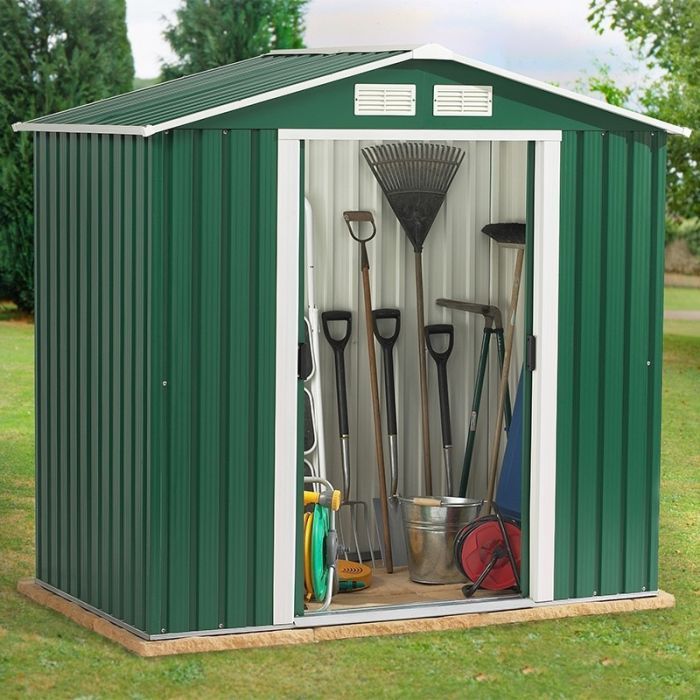 Садовий будиночок Duramax металевий Eco 202х122х181 см зелений-білий (5178) зображення 2