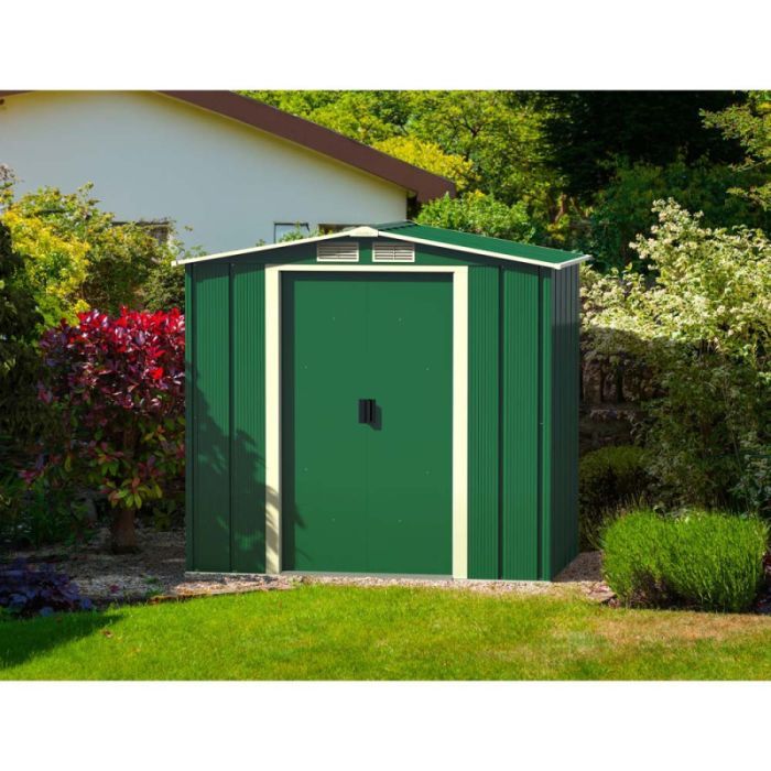 Садовий будиночок Duramax металевий Eco 202х122х181 см зелений-білий (5178) зображення 3
