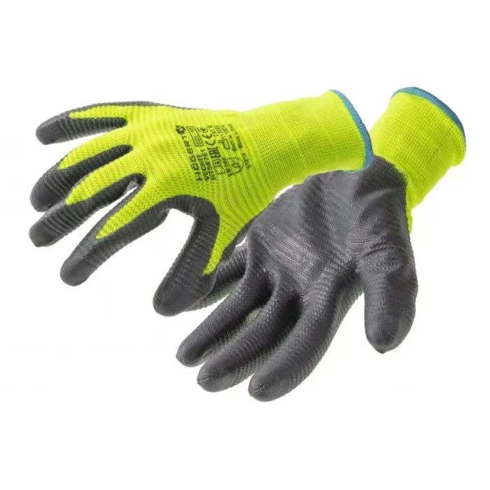 Захисні рукавиці Hoegert VECHTE HT5K760-10 гофровані з нітриловим покриттям зелені, 10 (HT5K760-10)