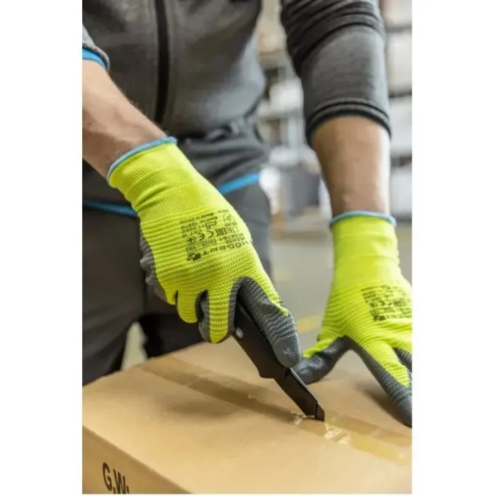 Захисні рукавиці Hoegert VECHTE HT5K760-10 гофровані з нітриловим покриттям зелені, 10 (HT5K760-10) зображення 3