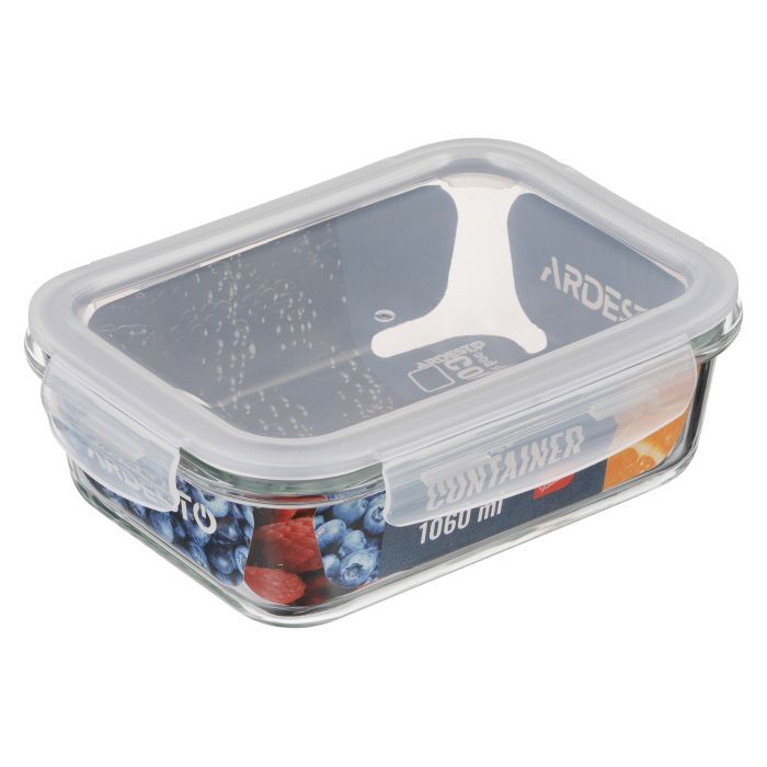 Пищевой контейнер Ardesto Gemini прямокутний, 1.06л, боросилікатне скло, прозорий (AR1210BRC) изображение 5