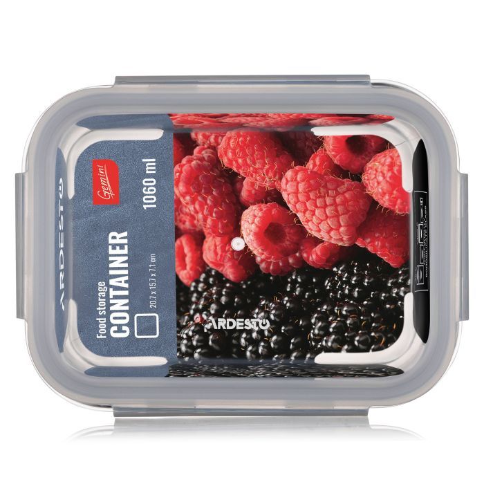 Пищевой контейнер Ardesto Gemini прямокутний, 1.06л, боросилікатне скло, прозорий (AR1210BRC) изображение 6