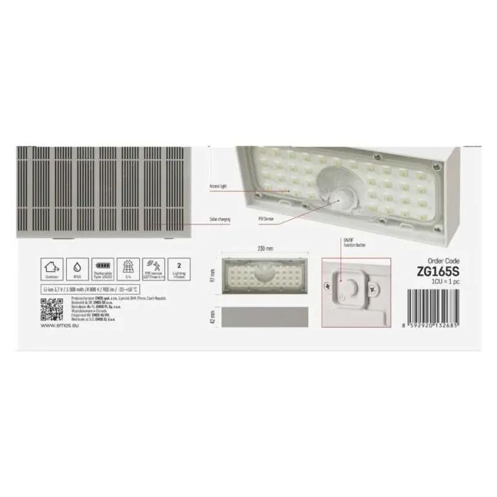 Світильник EMOS 900лм IP65 4000K PIR (ZG165S) зображення 11