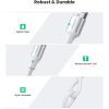 Дата кабель USB 2.0 AM to USB-C 0.25m 3A braided US288 white Ugreen (60129) изображение 3