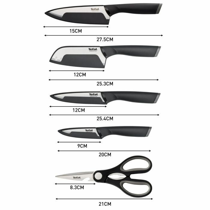 Набір ножів Tefal Comfort, 5 предметів, чорний (K2215S55) зображення 6