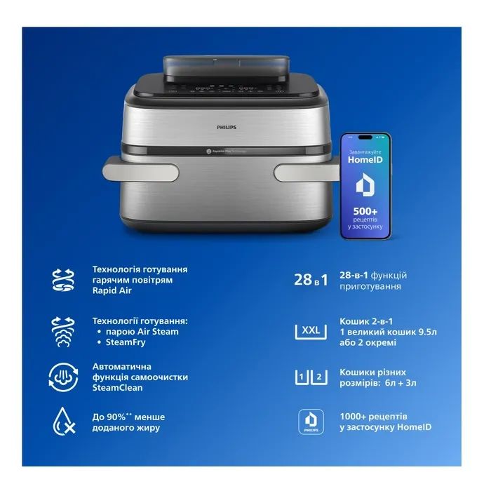 Мультипечь Philips Ovi Dual SteamFry (NA565/02) изображение 2