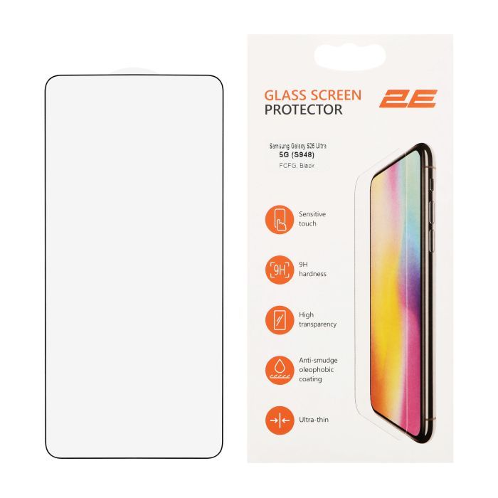 Скло захисне 2E 2.5D FCFG Samsung Galaxy S26 Ultra 5G (S948) Black (2E-G-S26U-SMFCFG-BB)