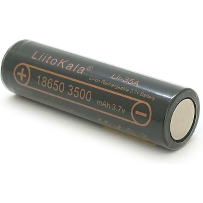 Акумулятор 18650 3500mah (3300-3500mah), 3.7V(2.75-4.2V), Black Liitokala (Lii-35A-JT) зображення 2