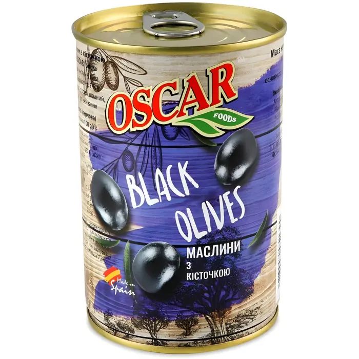 Овощная консервация Oscar foods Маслины с косточкой 400 г (8413552051390)