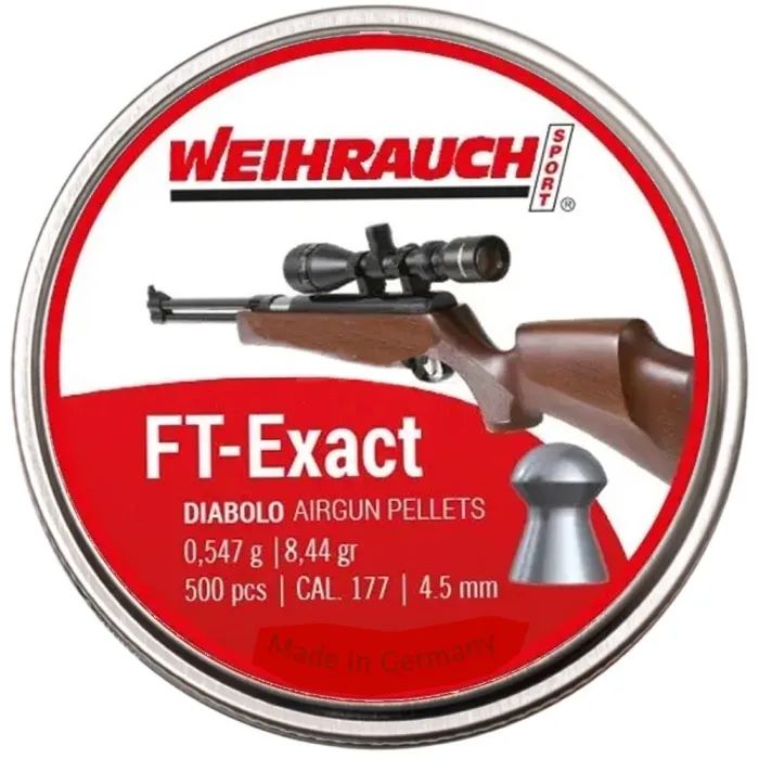 Пульки Weihrauch F&T Exact 4,5 мм 0,547 г 500 шт (AM20006)