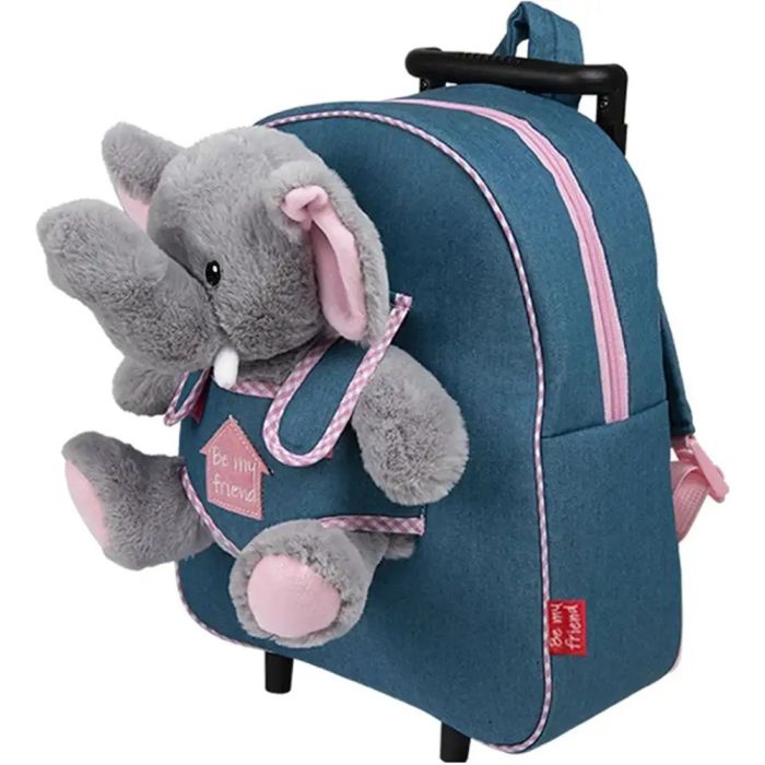 Рюкзак детский Perletti Toys Allie Elephant з м''якою іграшкою на колесах, джинсовий (P13033) изображение 2