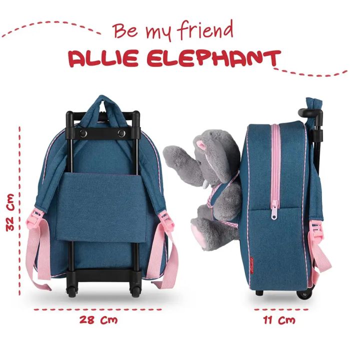 Рюкзак детский Perletti Toys Allie Elephant з м''якою іграшкою на колесах, джинсовий (P13033) изображение 3
