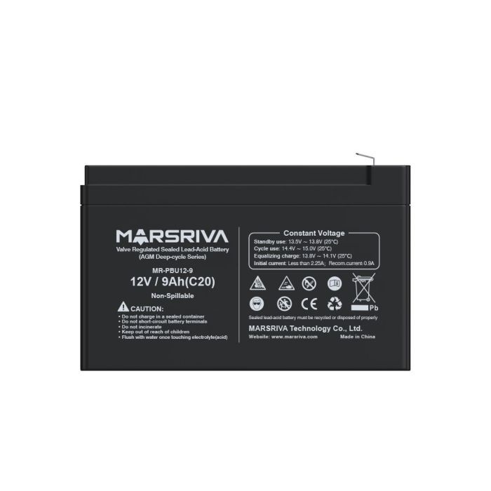 Батарея до ДБЖ Marsriva 12V 9Ah (MR-PBU12-9) зображення 4