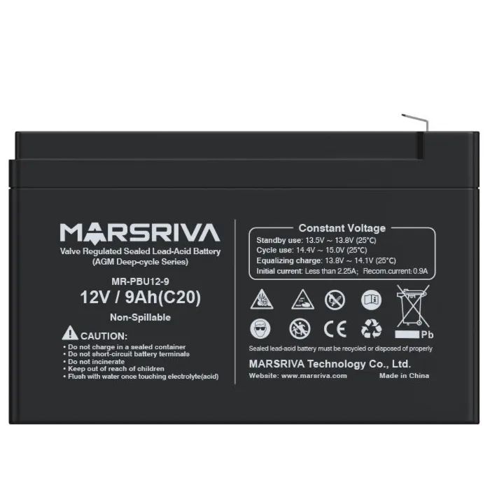 Батарея до ДБЖ Marsriva 12V 9Ah (MR-PBU12-9) зображення 4