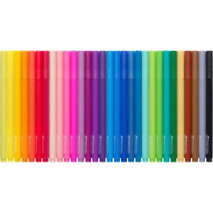 Фломастеры Faber-Castell трехгранные Grip felt-tip pen, 30 цветов (29902) изображение 3