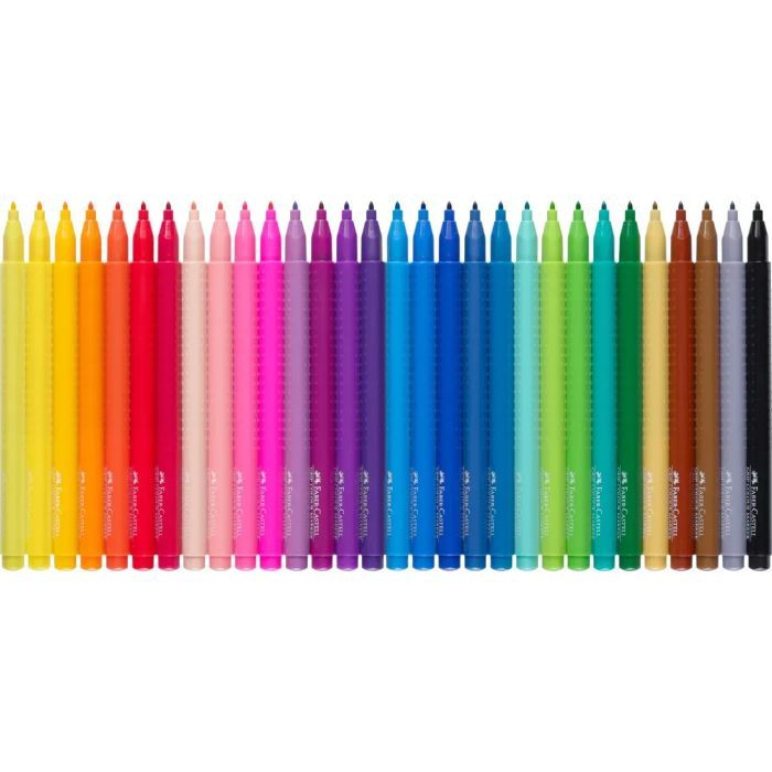 Фломастеры Faber-Castell трехгранные Grip felt-tip pen, 30 цветов (29902) изображение 4