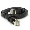 Патч-корд 1м UTP cat.7, CU, RJ45, плоский, black Weepda (PCMF-CU7/1.0Bk) изображение 2