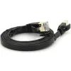 Патч-корд 1м UTP cat.7, CU, RJ45, плоский, black Weepda (PCMF-CU7/1.0Bk)