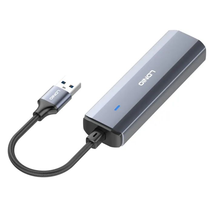 Концентратор LDNIO USB 3.0 4-in-1 3xUSB 3.0 + 1xRJ45 1.2m (DS-124U-1.2M) изображение 3