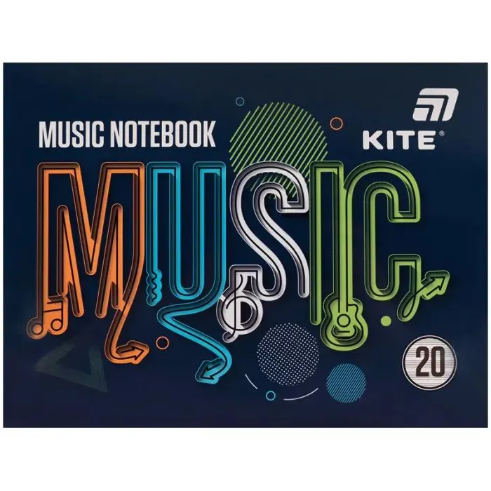 Зошит Kite для нот Music, А5, 20 аркушів (K26-405)