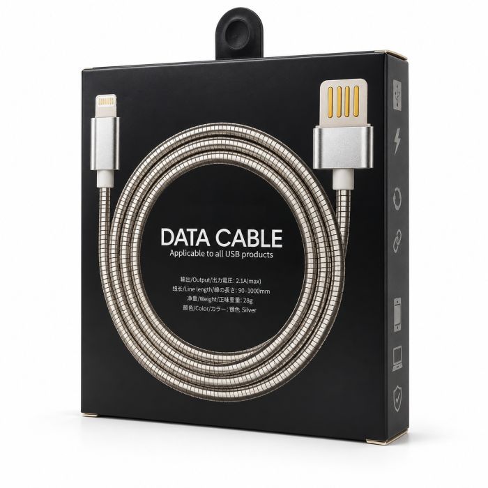 Дата кабель USB 2.0 AM to Lightning 1.0m 2.4A metal gold XoKo (XK-CTL-001-GD) зображення 2