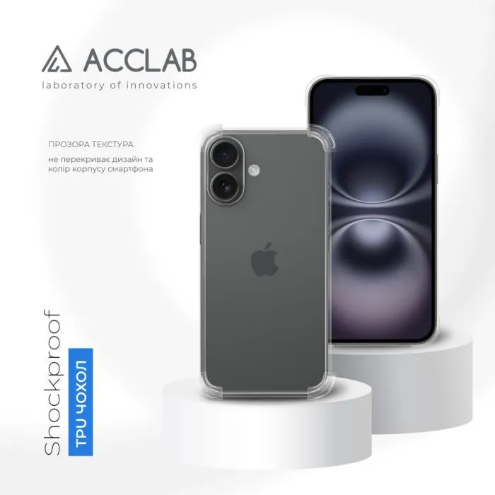 Чохол до мобільного телефона ACCLAB ShockProof Apple iPhone 16 Plus Transparent (1283126599132) зображення 4