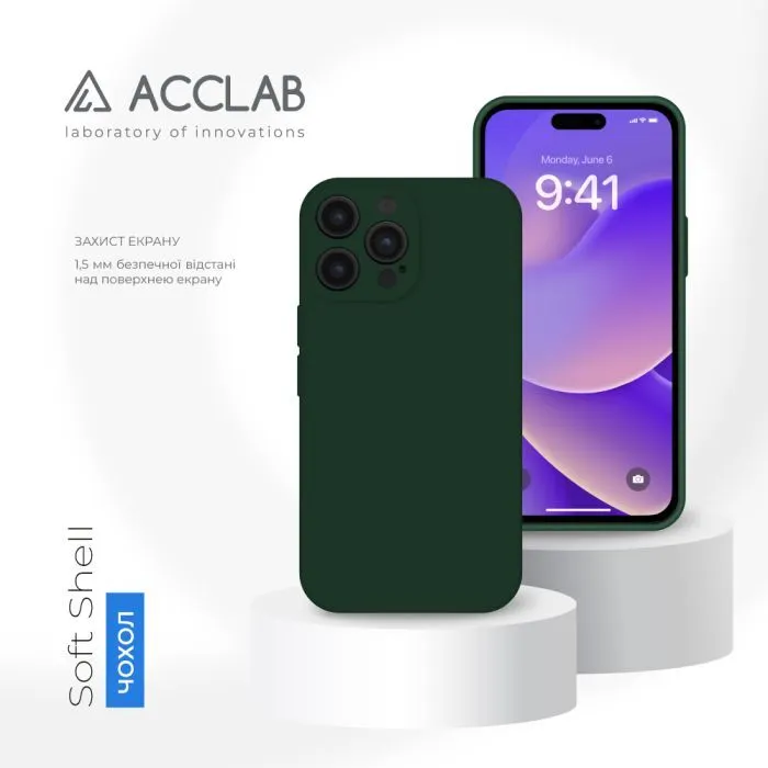 Чохол до мобільного телефона ACCLAB SoftShell Apple iPhone 14 Pro Dark Green (1283126557071) зображення 4