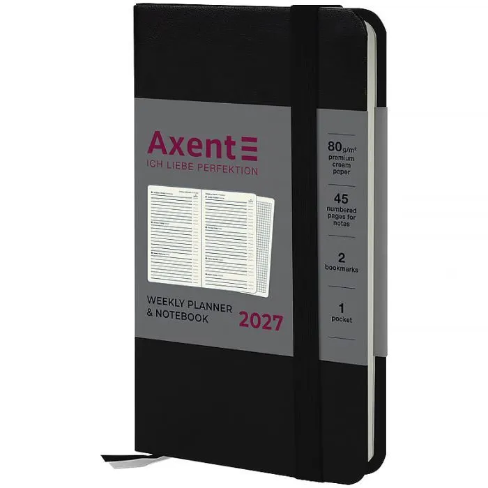 Тижневик Axent 2027 Pocket Strong, 90х150, чорний (8508-27-01-A)