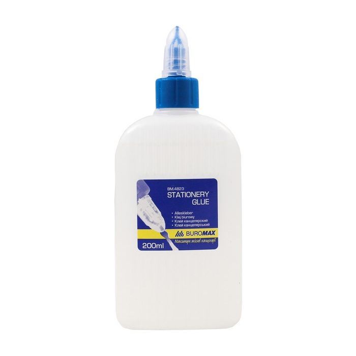 Клей Buromax Stationery glue, 200 мл, cap dispenser, JOBMAX (BM.4823)