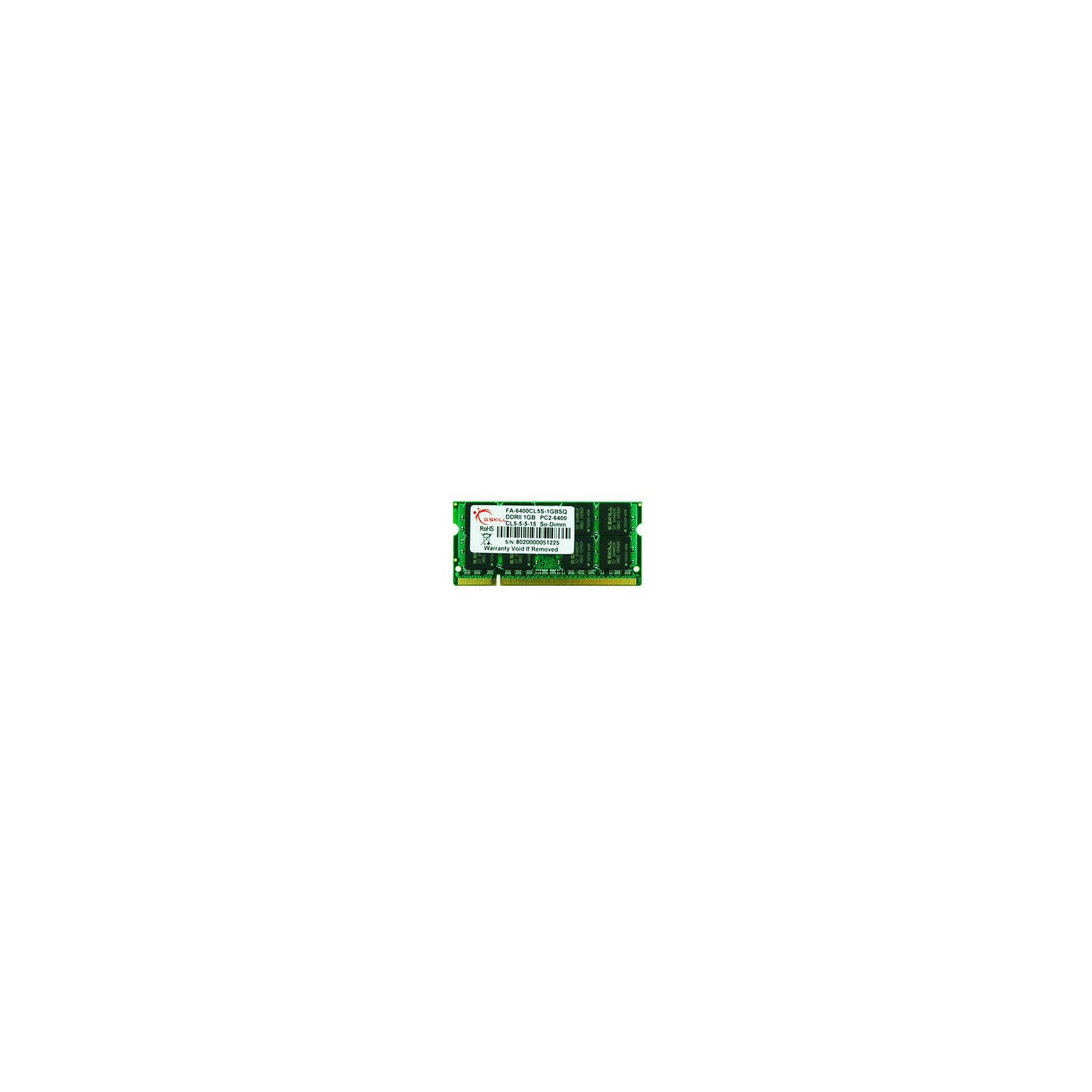Модуль памяти для ноутбука SoDIMM DDR2 1GB 800 MHz G.Skill (FA-6400CL5S-1GBSQ)