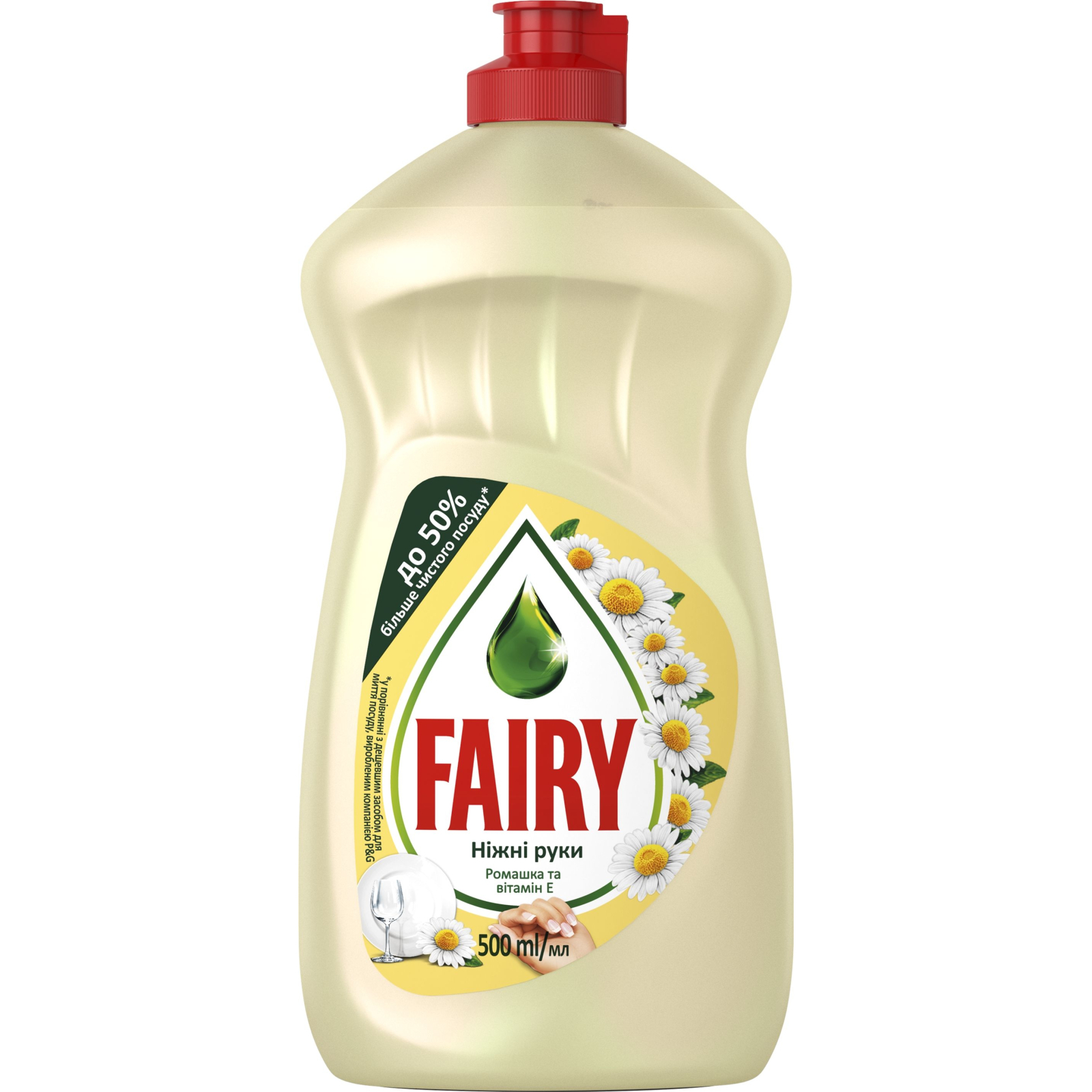 Средство для ручного мытья посуды Fairy Нежные руки Ромашка и Витамин Е 500 мл (5413149477728)